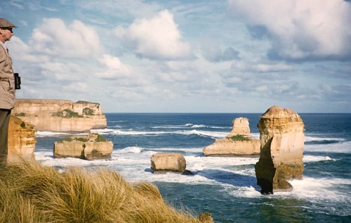 Famous cliff of the Twelve Apostles, Port Campbell National Park, Victoria, Australia in 1956, view