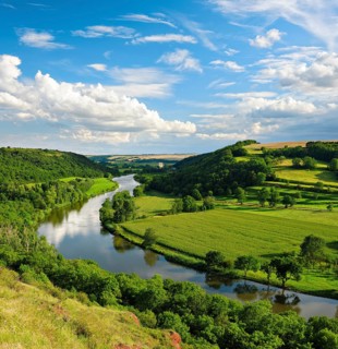 View of the river Saale in the Lower Saale Valley nature park Park, Rothenburg, Saxony-Anhalt,
