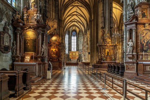 Interior of St Stephen's Cathedral in Vienna, Austria, Europe