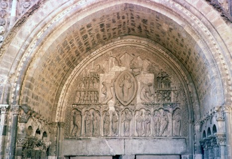 Cathedral St Etienne - originally 12th Century Tympanum above North Door, St Etienne Cathedral,