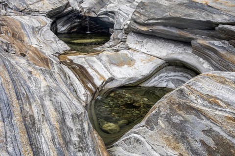 Rocks, rock structures, Verzasca River, near Lavertezzo, Verzasca Valley, Valle Verzasca, Canton