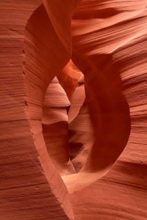 Fascinating sandstone formations in Antelpoe Canyon, showing soft, wave-like structures, Antelope