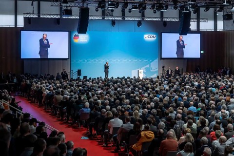 New Year's reception of the CDU with chancellor candidate Friedrich Merz in Künzelsau. The Federal