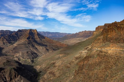 View of the Barranco de Fataga from the Degollade de las Yeguas viewpoint, Gran Canaria, Canary
