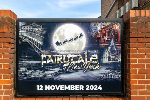 Poster advertising 'Fairytale of New York' Christmas concert event performance 12 November 2024,