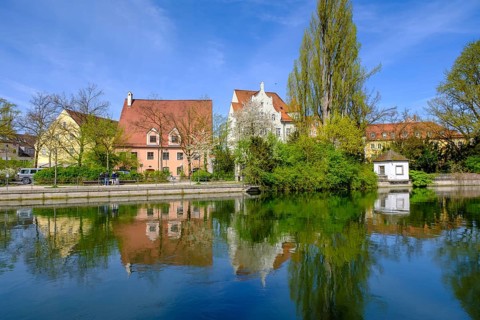 Mitterwöhr, island, on the Isar, Landshut, Lower Bavaria, Bavaria, Germany, Europe