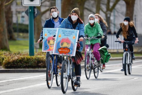 Essen, North Rhine-Westphalia, Germany - Fridays for Future, climate activists demonstrate in times