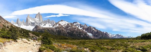 Mount Fitz Roy and White Stones Glacier, Laguna de los Tres Trail, El Chaltén, Santa Cruz Province,