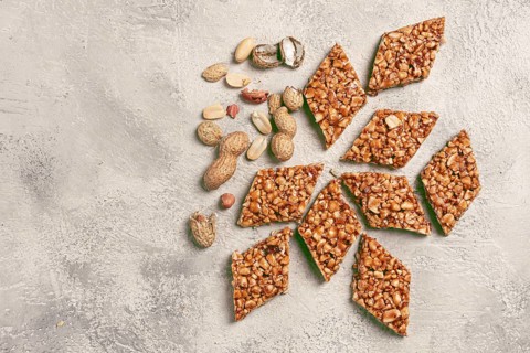 Kozinaki with peanuts, dessert, gozinaki, traditional Georgian cuisine, no people