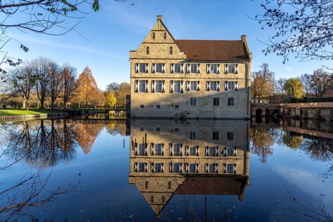 Burg Hülshoff, Havixbeck, Münsterland, North Rhine-Westphalia, Germany, Europe