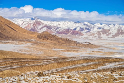Winter landscape of the Pamir Plateau, Alichur, Gorno-Badakhshan Province, Tajikistan, Central