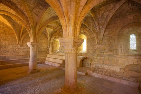 Ribbed vault in the chapter house, Romanesque Cistercian abbey of Le Thoronet, Département Var,