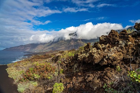 Landscape of the west coast of El Hierro, Canary Islands, Spain, Europe