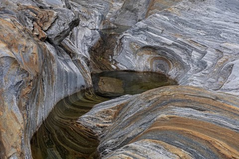 Rocks, rock structures, Verzasca River, near Lavertezzo, Verzasca Valley, Valle Verzasca, Canton