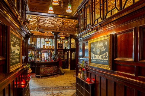 Grade 1 listed interior of the Philharmonic Dining Rooms public house, Hope Street, Liverpool,