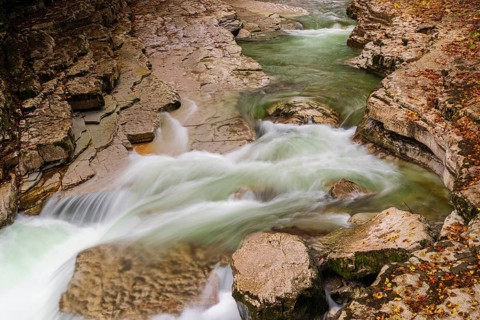Rocks and clear water, Taugl creek, Bad Vigaun, Austria, Europe