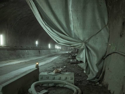Tunnel section in construction lot H41 in the Sill Gorge, Brenner Base Tunnel, Tyrol, Austria,