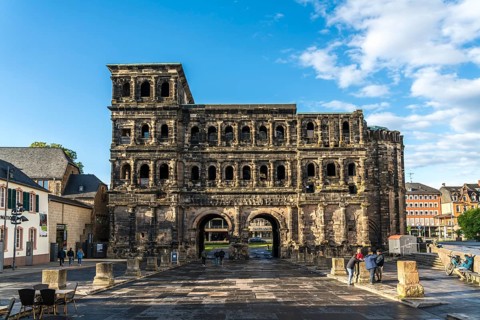 The Roman city gate Porta Nigra, part of the UNESCO World Heritage Site in Trier,
