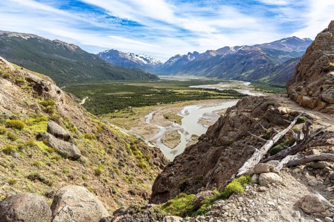 Rio de Las Vueltas, Laguna de los Tres Trail, Mount Fitz Roy, El Chaltén, Santa Cruz Province,