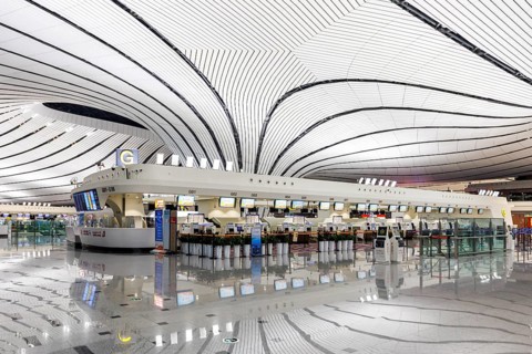 Terminal of the new Beijing Daxing New International Airport (PKX) in Beijing, China, Asia