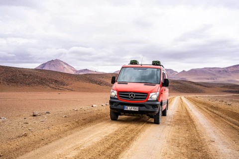 Offroad Camperbus, Andean Fauna National Reserve, Eduardo Avora, Altiplano, Bolivia, South America