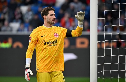 Goalkeeper Kevin Trapp Eintracht Frankfurt SGE (01) PreZero Arena, Sinsheim, Baden-Württemberg,