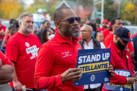 Detroit, Michigan USA, 30 October 2024, Members of United Auto Workers Local 51 rally, demanding