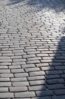 Old cobblestones, former Hanseatic city of Visby, UNESCO World Heritage Site, Gotland Island,