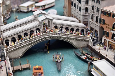 The Venice Rialto Bridge in Miniatur Wunderland Hamburg, Germany, Europe