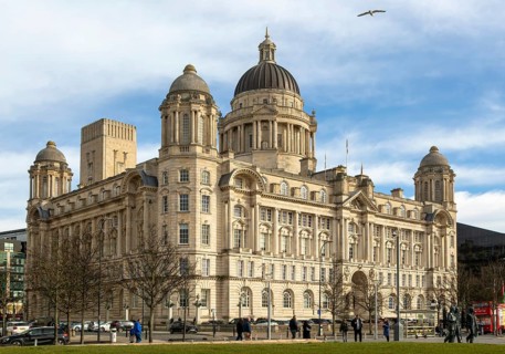Port of LIverpool building, Pier Head, Liverpool, England, UK completed 1907 architect Sir Arnold