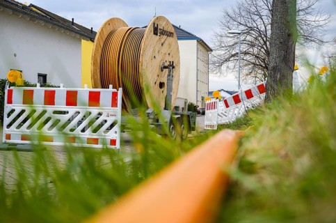 Rheinbach, North Rhine-Westphalia, Germany - Internet broadband expansion, construction site for