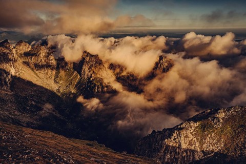 Sunrise hike on the Hochplatte in the Ammergau Alps, Ammergebirge in the Allgäu, Bavaria, Germany,