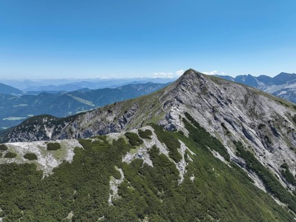 Aerial view, summit ridge of the Unnütz, Unnütz crossing, Brandenberg Alps, Tyrol, Austria, Europe