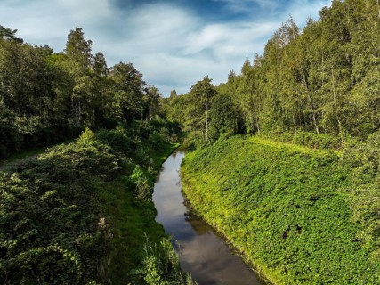 Bottrop-Gladbeck, North Rhine-Westphalia, Germany, Renaturalised Boye, the tributary of the