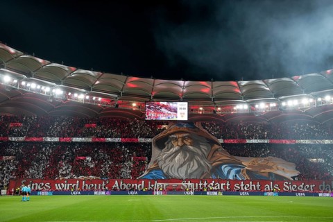 Choreo, choreography, Cannstatter Kurve fan campaign, VfB Stuttgart, Champions League, MHPArena,