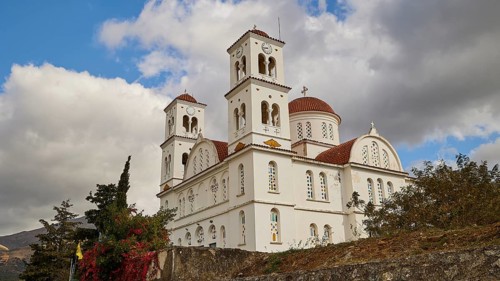 Church of the Resurrection, Analipseos Church, White Church with several domes and towers under a