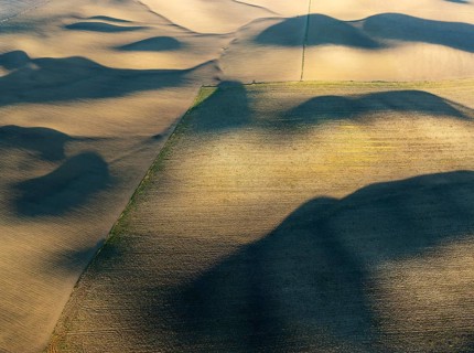 Farmland in the Campiña Cordobesa, the fertile rural area south of the town of Córdoba. Aerial view