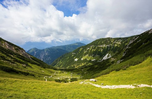 Hiking trail from the Angerkaralm to the Gamsfeld, Russbach, Osterhorngruppe, Salzkammergut,
