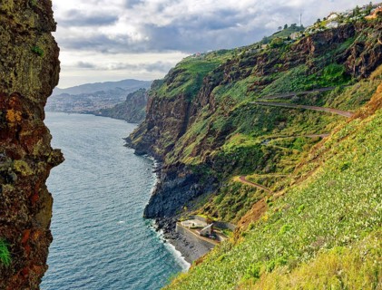Ponta do Garajau viewpoint at the statue of Christ, Cristo Rei statue, cliffs, tourist attraction,