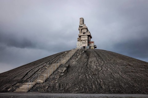 Gelsenkirchen, North Rhine-Westphalia, Germany - Rheinelbe slagheap with artwork Himmelstreppe made