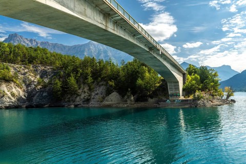 France, French Maritime Alps, region Provence-Alpes-Côte d'Azur, Département Haute Alpes, bridge at