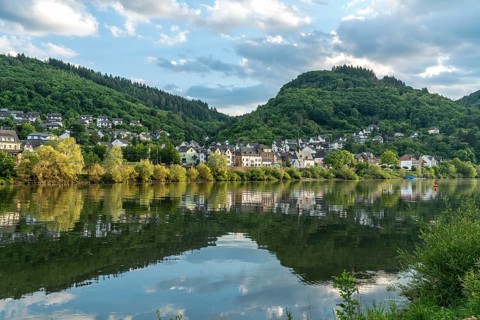 Sehl district on the Moselle in Cochem, Rhineland-Palatinate, Germany, Europe