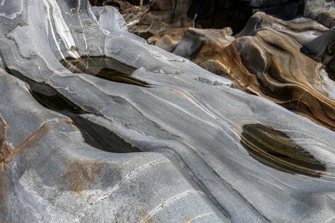 Rocks, rock structures, Verzasca River, near Lavertezzo, Verzasca Valley, Valle Verzasca, Canton