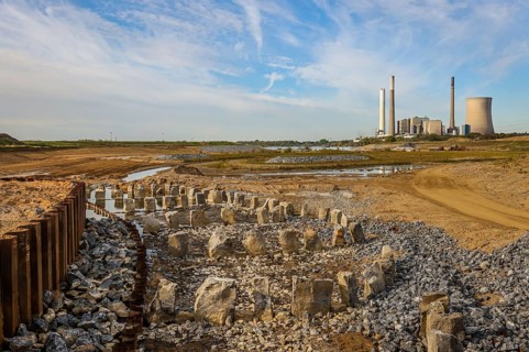 Dinslaken, Voerde, North Rhine-Westphalia, Germany, Emscher estuary into the Rhine. Construction