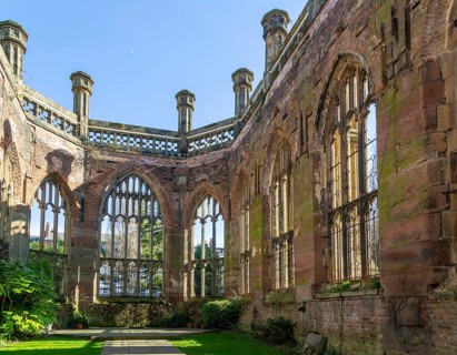 Church of Saint Luke, ruins of bombed out destroyed in World War Two 1941, Liverpool, England, UK