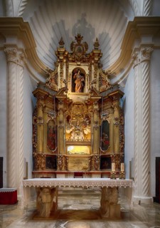 Interior, Altar, Choir of the parish church Església de Sant Bartolomeu, Valldemossa, Tramuntana