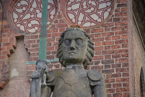Roland Statue, Old Town Hall, Old Town Market, City of Brandenburg an der Havel, Brandenburg,