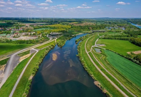 Haltern-Marl, North Rhine-Westphalia, Germany, Lippe, Flood protection in the
