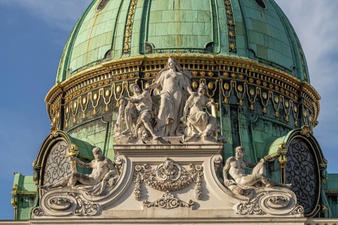 Dome of St Michael's Wing of the Hofburg Imperial Palace Palace in Vienna, Austria, Europe