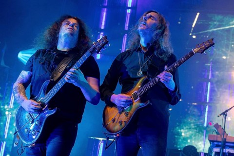 OPETH, rock band, Sweden, Fredrik Akesson and Mikael Akerfeldt, from left, WILL AND TESTAMENT -